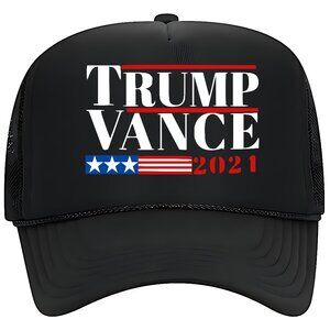 Trump Vance 2024 Election Republican Foam Trucker Mesh Snapback Cap Hat Black